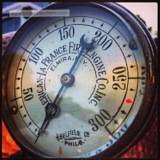 Vintage fire truck gauge. Burbank Car Show - July 27th, 2013