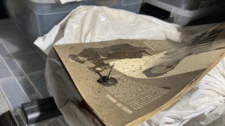 roof debris and roof tack on vintage magazines