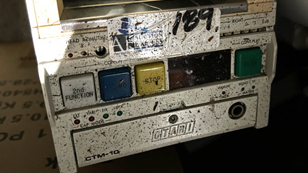 roof debris on vintage radio cart machine